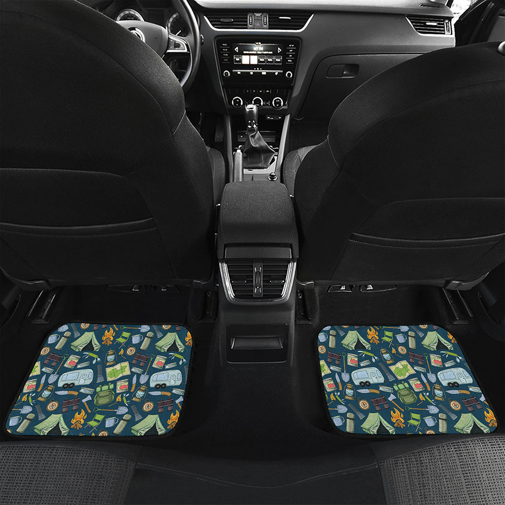 Camping Equipment Pattern Print Front and Back Car Floor Mats