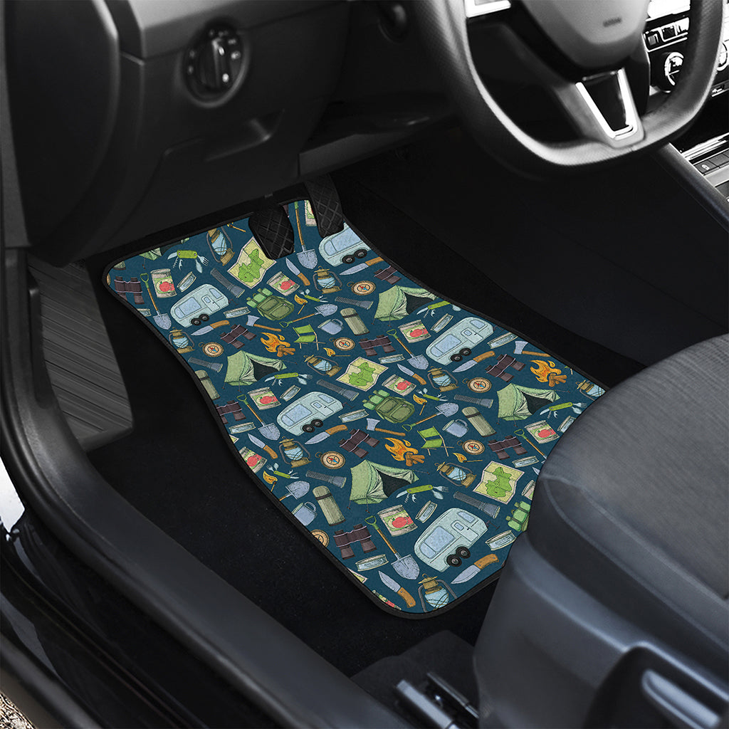 Camping Equipment Pattern Print Front Car Floor Mats