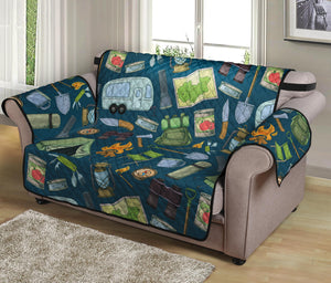 Camping Equipment Pattern Print Loveseat Protector