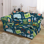 Camping Equipment Pattern Print Loveseat Slipcover