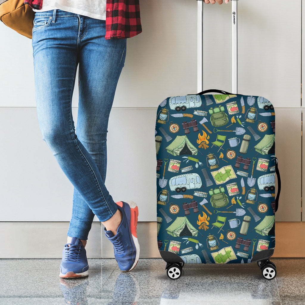 Camping Equipment Pattern Print Luggage Cover