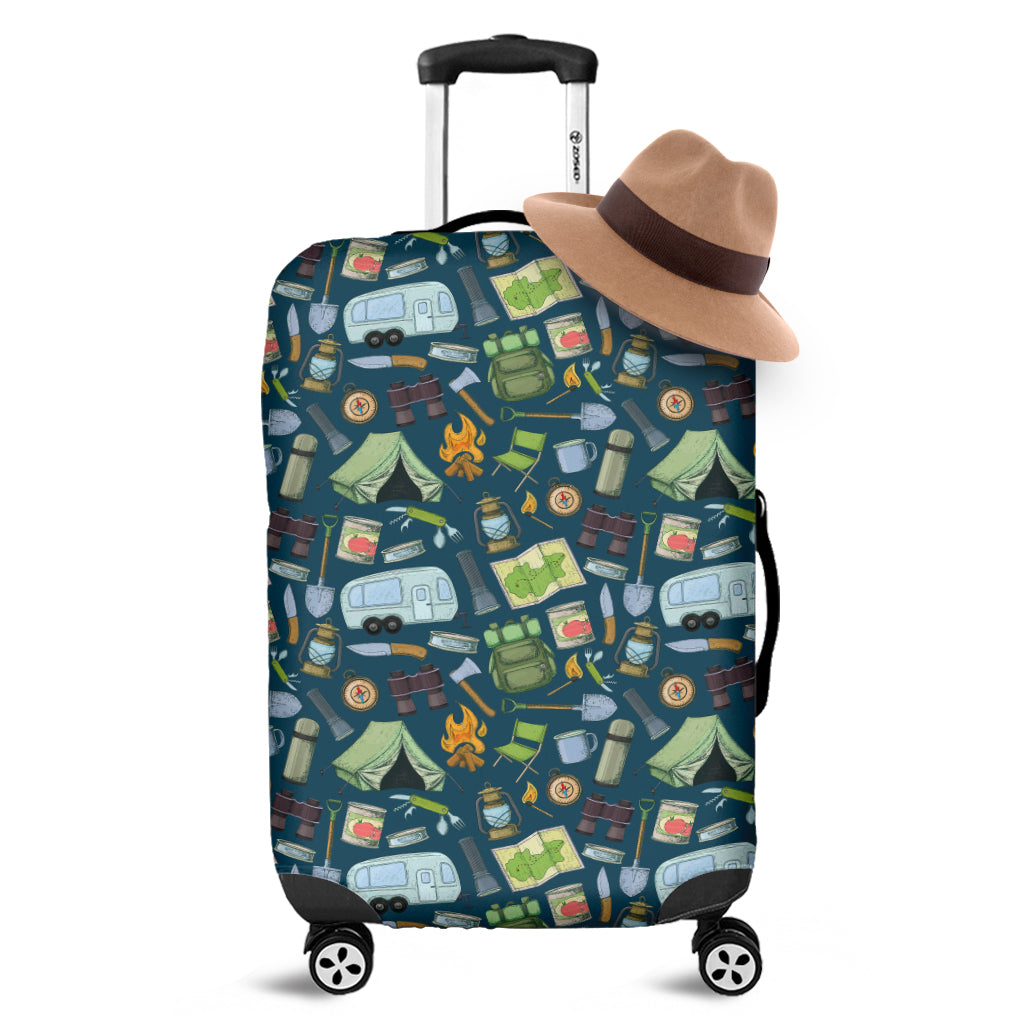 Camping Equipment Pattern Print Luggage Cover