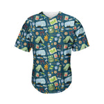 Camping Equipment Pattern Print Men's Baseball Jersey