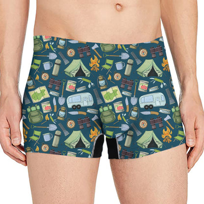 Camping Equipment Pattern Print Men's Boxer Briefs