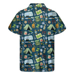 Camping Equipment Pattern Print Men's Short Sleeve Shirt