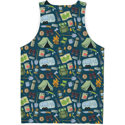 Camping Equipment Pattern Print Men's Tank Top