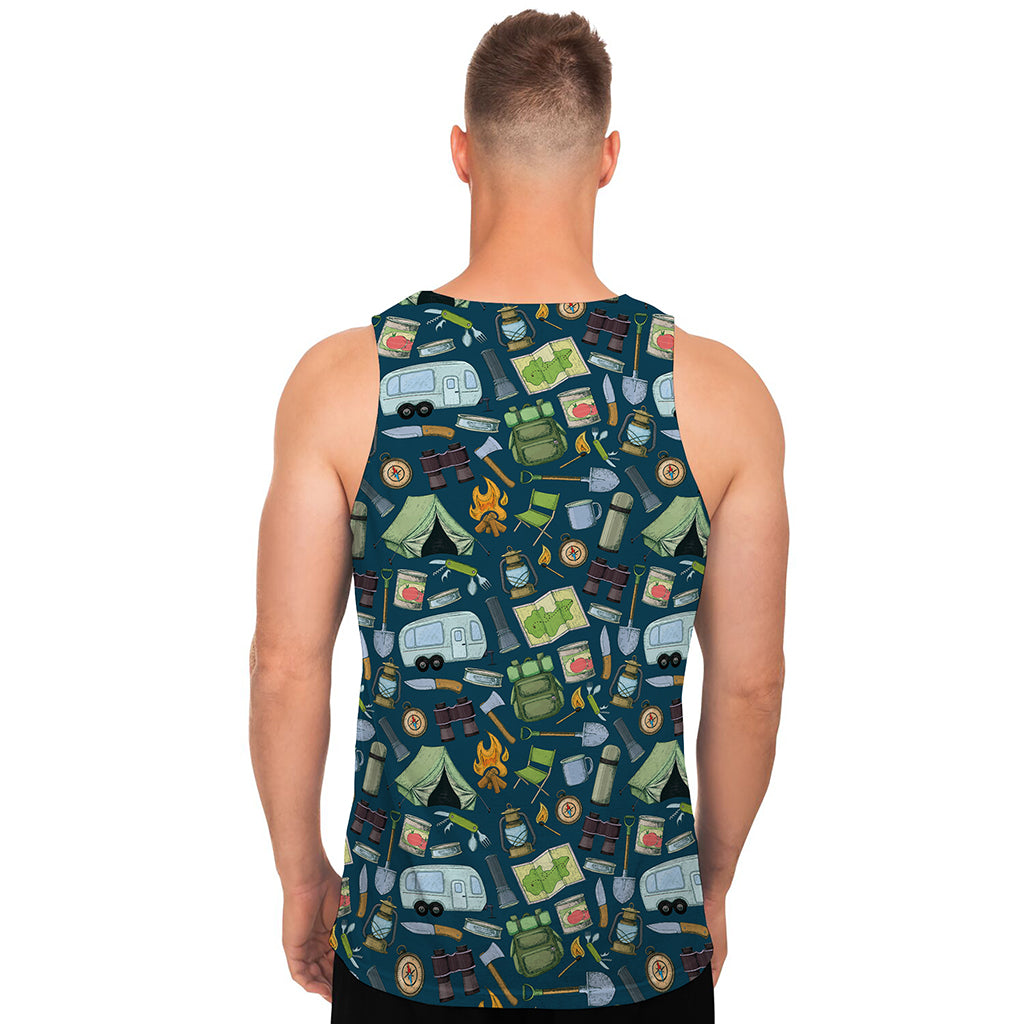 Camping Equipment Pattern Print Men's Tank Top