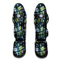Camping Equipment Pattern Print Muay Thai Shin Guards