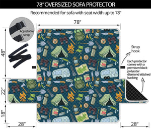 Camping Equipment Pattern Print Oversized Sofa Protector