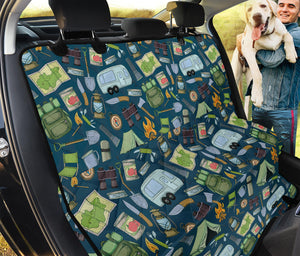 Camping Equipment Pattern Print Pet Car Back Seat Cover