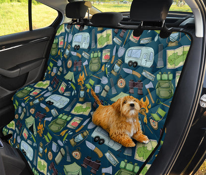 Camping Equipment Pattern Print Pet Car Back Seat Cover
