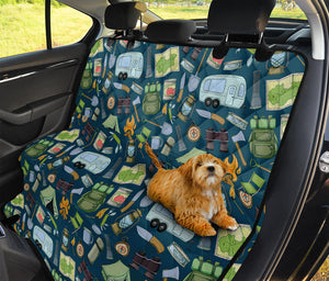 Camping Equipment Pattern Print Pet Car Back Seat Cover