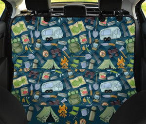 Camping Equipment Pattern Print Pet Car Back Seat Cover