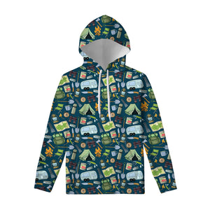 Camping Equipment Pattern Print Pullover Hoodie