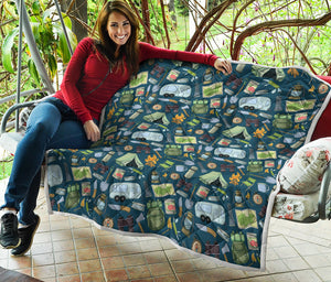 Camping Equipment Pattern Print Quilt