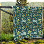 Camping Equipment Pattern Print Quilt