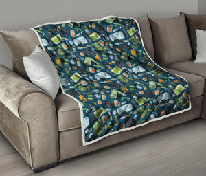 Camping Equipment Pattern Print Quilt