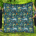 Camping Equipment Pattern Print Quilt