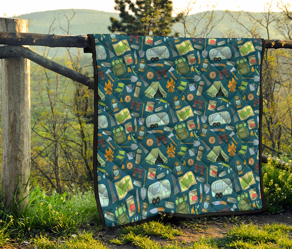 Camping Equipment Pattern Print Quilt