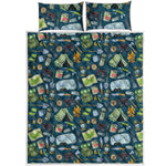 Camping Equipment Pattern Print Quilt Bed Set