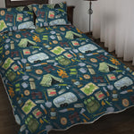 Camping Equipment Pattern Print Quilt Bed Set