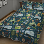 Camping Equipment Pattern Print Quilt Bed Set