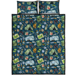 Camping Equipment Pattern Print Quilt Bed Set