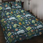 Camping Equipment Pattern Print Quilt Bed Set