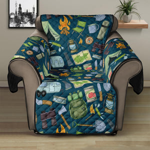 Camping Equipment Pattern Print Recliner Protector