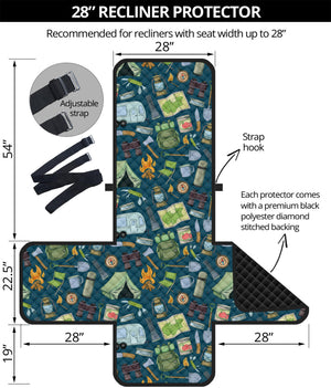 Camping Equipment Pattern Print Recliner Protector