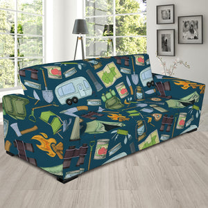 Camping Equipment Pattern Print Sofa Slipcover