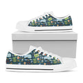 Camping Equipment Pattern Print White Low Top Sneakers