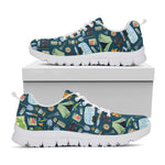 Camping Equipment Pattern Print White Sneakers