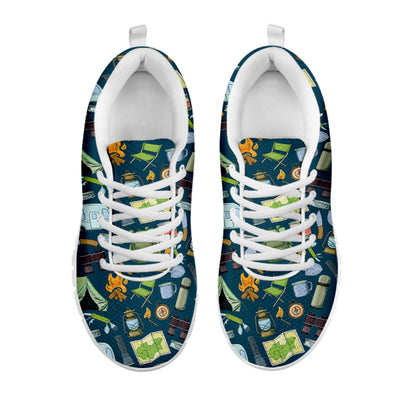 Camping Equipment Pattern Print White Sneakers
