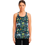 Camping Equipment Pattern Print Women's Racerback Tank Top