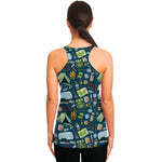 Camping Equipment Pattern Print Women's Racerback Tank Top