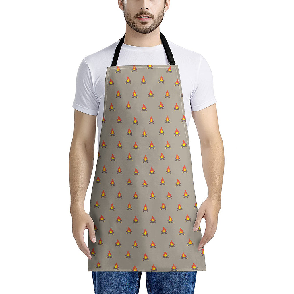 Camping Fire Pattern Print Apron