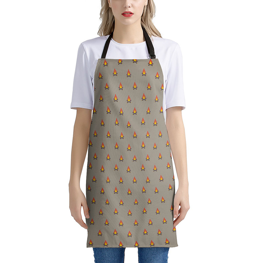 Camping Fire Pattern Print Apron