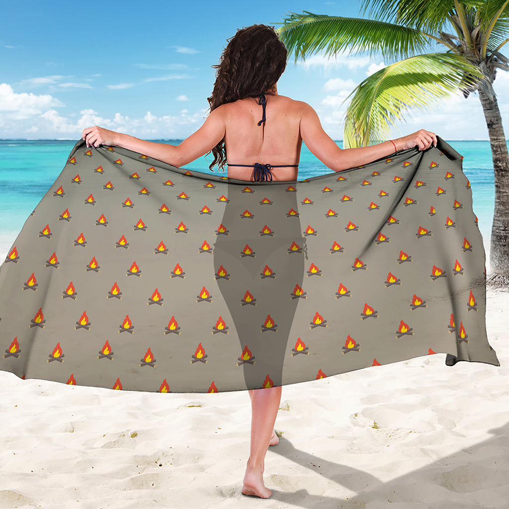 Camping Fire Pattern Print Beach Sarong Wrap