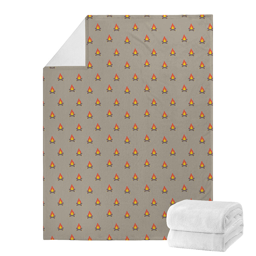 Camping Fire Pattern Print Blanket