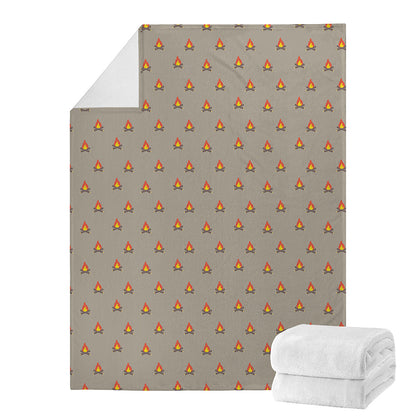 Camping Fire Pattern Print Blanket