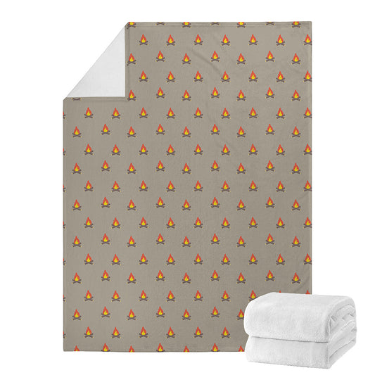 Camping Fire Pattern Print Blanket