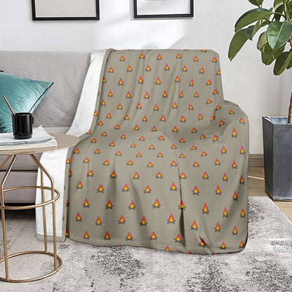 Camping Fire Pattern Print Blanket