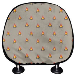 Camping Fire Pattern Print Car Headrest Covers