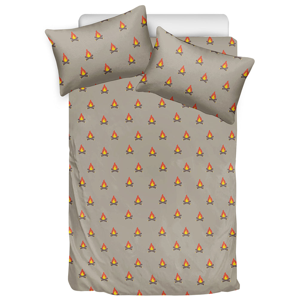 Camping Fire Pattern Print Duvet Cover Bedding Set