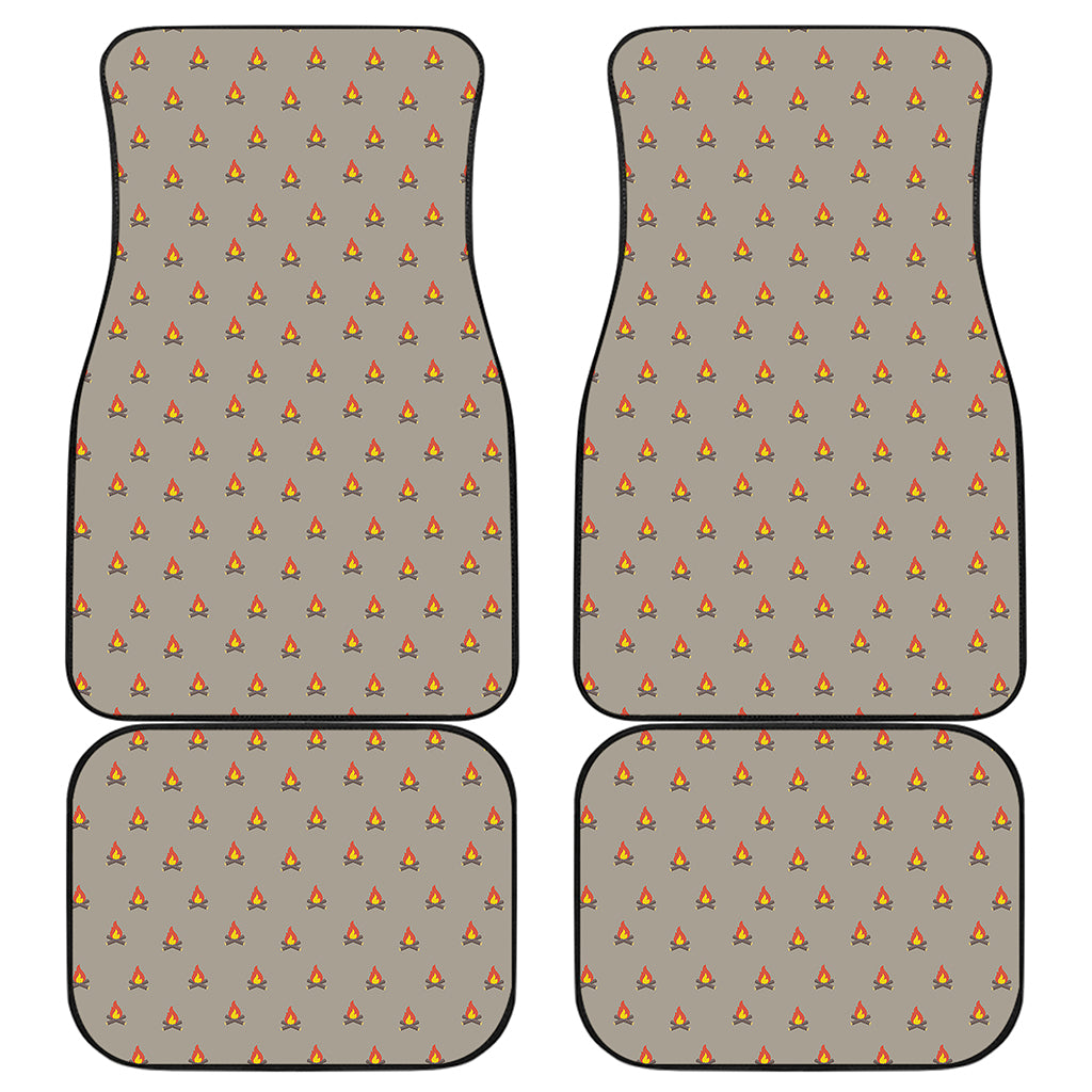 Camping Fire Pattern Print Front and Back Car Floor Mats