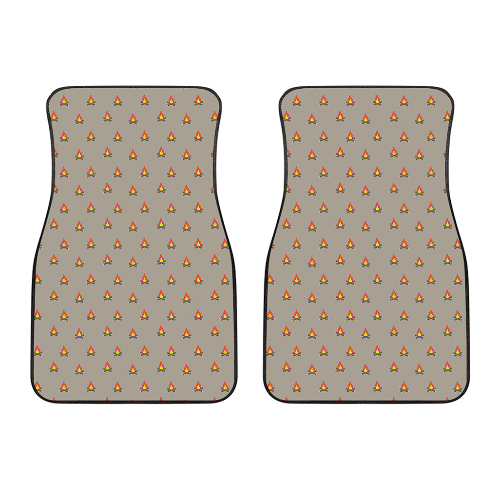 Camping Fire Pattern Print Front Car Floor Mats