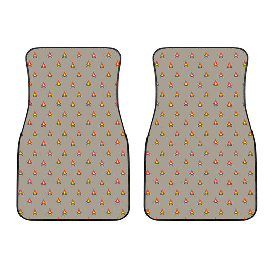 Camping Fire Pattern Print Front Car Floor Mats
