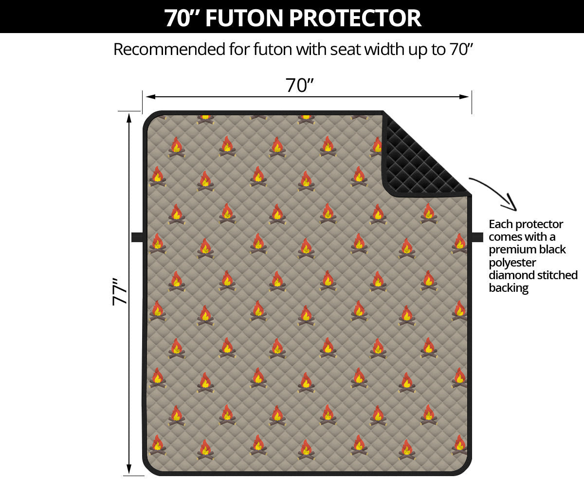 Camping Fire Pattern Print Futon Protector