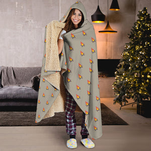 Camping Fire Pattern Print Hooded Blanket